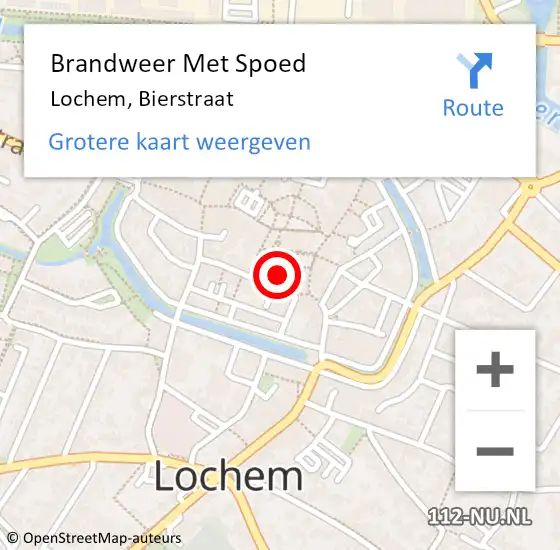 Locatie op kaart van de 112 melding: Brandweer Met Spoed Naar Lochem, Bierstraat op 22 juni 2014 22:21