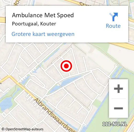 Locatie op kaart van de 112 melding: Ambulance Met Spoed Naar Poortugaal, Kouter op 13 september 2021 22:09