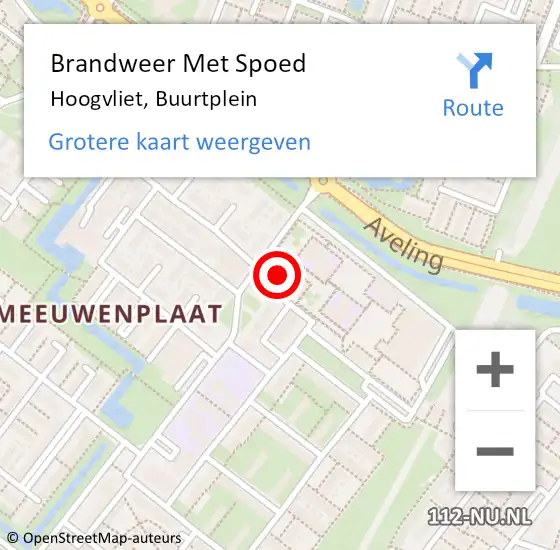 Locatie op kaart van de 112 melding: Brandweer Met Spoed Naar Hoogvliet, Buurtplein op 13 september 2021 22:09