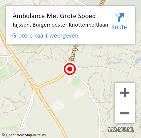 Locatie op kaart van de 112 melding: Ambulance Met Grote Spoed Naar Rijssen, Burgemeester Knottenbeltlaan op 13 september 2021 22:18