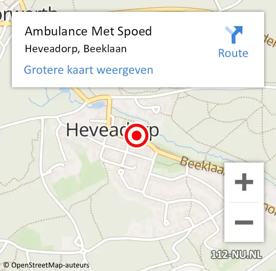 Locatie op kaart van de 112 melding: Ambulance Met Spoed Naar Heveadorp, Beeklaan op 14 september 2021 00:41
