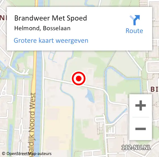 Locatie op kaart van de 112 melding: Brandweer Met Spoed Naar Helmond, Bosselaan op 14 september 2021 00:48