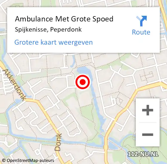 Locatie op kaart van de 112 melding: Ambulance Met Grote Spoed Naar Spijkenisse, Peperdonk op 14 september 2021 01:41
