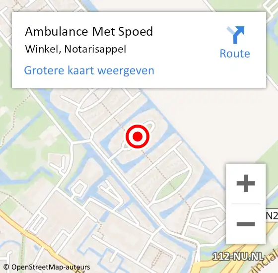 Locatie op kaart van de 112 melding: Ambulance Met Spoed Naar Winkel, Notarisappel op 14 september 2021 03:06