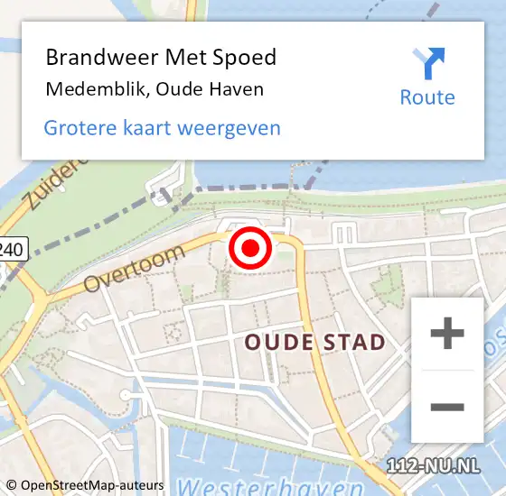 Locatie op kaart van de 112 melding: Brandweer Met Spoed Naar Medemblik, Oude Haven op 14 september 2021 05:28