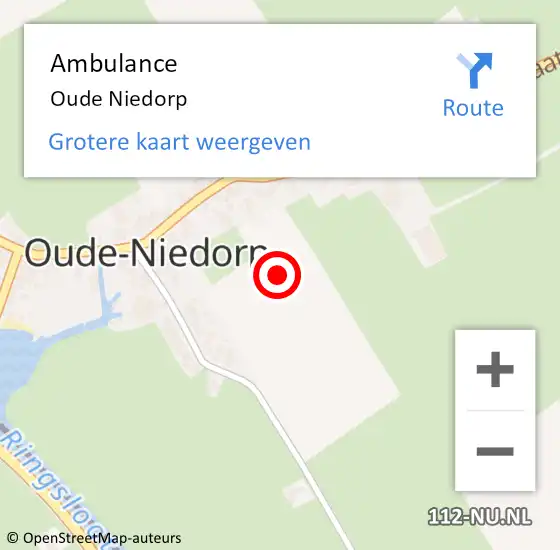 Locatie op kaart van de 112 melding: Ambulance Oude Niedorp op 14 september 2021 06:43