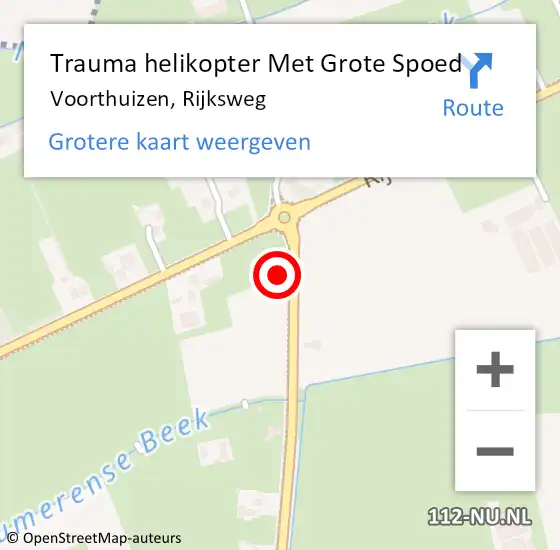 Locatie op kaart van de 112 melding: Trauma helikopter Met Grote Spoed Naar Voorthuizen, Rijksweg op 14 september 2021 07:56