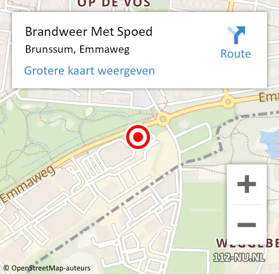 Locatie op kaart van de 112 melding: Brandweer Met Spoed Naar Brunssum, Emmaweg op 14 september 2021 08:30