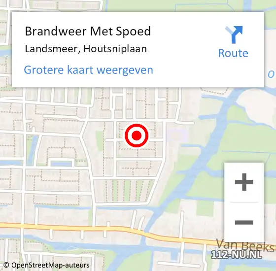 Locatie op kaart van de 112 melding: Brandweer Met Spoed Naar Landsmeer, Houtsniplaan op 14 september 2021 09:21