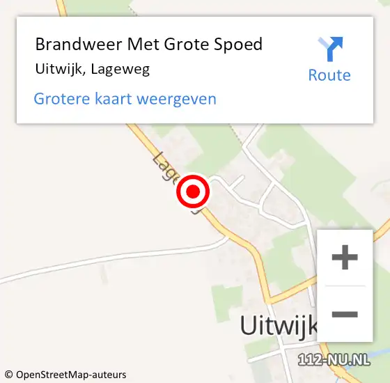 Locatie op kaart van de 112 melding: Brandweer Met Grote Spoed Naar Uitwijk, Lageweg op 14 september 2021 09:26