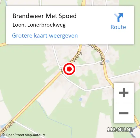 Locatie op kaart van de 112 melding: Brandweer Met Spoed Naar Loon, Lonerbroekweg op 14 september 2021 10:23