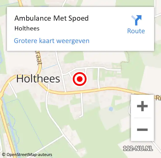 Locatie op kaart van de 112 melding: Ambulance Met Spoed Naar Holthees op 14 september 2021 10:28