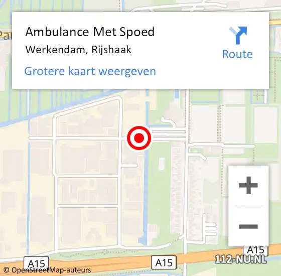 Locatie op kaart van de 112 melding: Ambulance Met Spoed Naar Werkendam, Rijshaak op 22 juni 2014 23:47