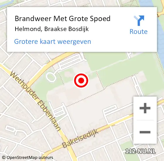 Locatie op kaart van de 112 melding: Brandweer Met Grote Spoed Naar Helmond, Braakse Bosdijk op 14 september 2021 10:39