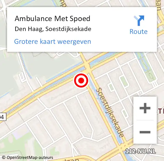Locatie op kaart van de 112 melding: Ambulance Met Spoed Naar Den Haag, Soestdijksekade op 14 september 2021 11:29