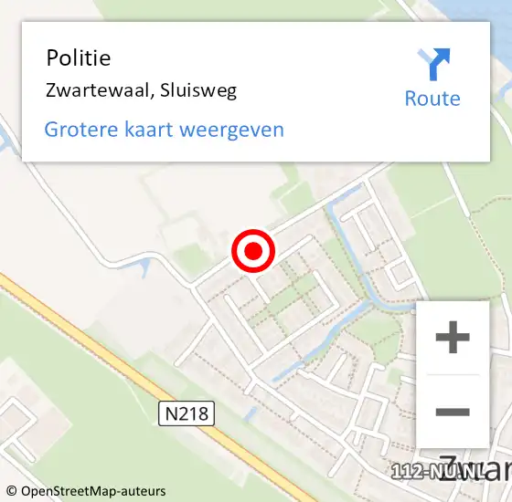 Locatie op kaart van de 112 melding: Politie Zwartewaal, Sluisweg op 14 september 2021 13:01