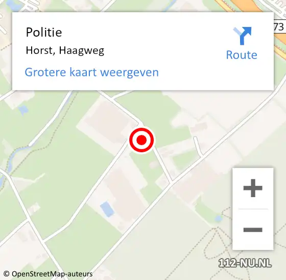 Locatie op kaart van de 112 melding: Politie Horst, Haagweg op 14 september 2021 14:10