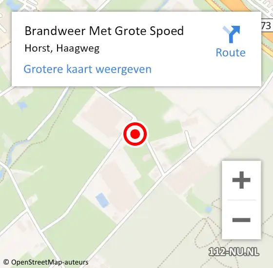 Locatie op kaart van de 112 melding: Brandweer Met Grote Spoed Naar Horst, Haagweg op 14 september 2021 14:12