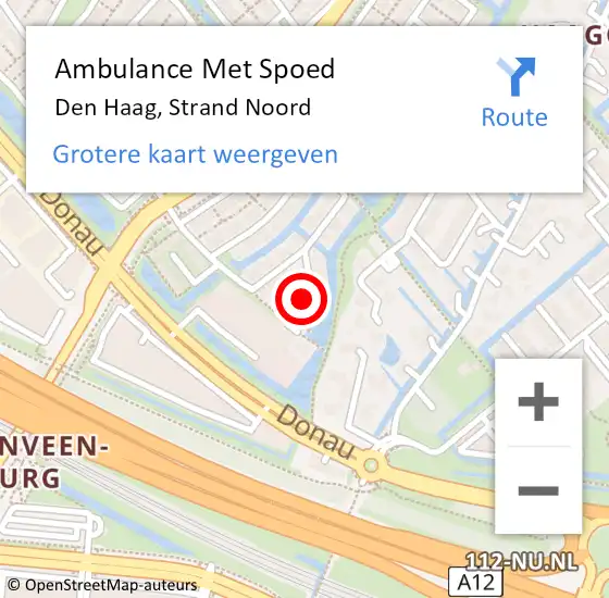 Locatie op kaart van de 112 melding: Ambulance Met Spoed Naar Den Haag, Strand Noord op 14 september 2021 14:25