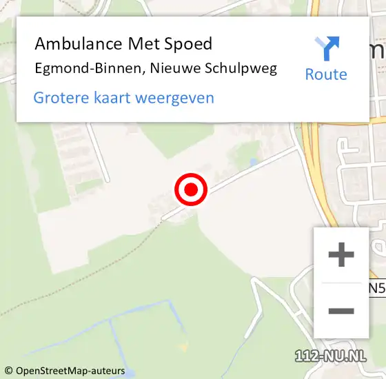 Locatie op kaart van de 112 melding: Ambulance Met Spoed Naar Egmond-Binnen, Nieuwe Schulpweg op 14 september 2021 14:51