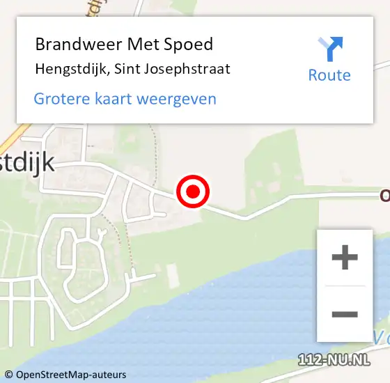 Locatie op kaart van de 112 melding: Brandweer Met Spoed Naar Hengstdijk, Sint Josephstraat op 14 september 2021 15:19