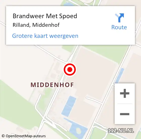 Locatie op kaart van de 112 melding: Brandweer Met Spoed Naar Rilland, Middenhof op 14 september 2021 15:31