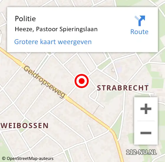 Locatie op kaart van de 112 melding: Politie Heeze, Pastoor Spieringslaan op 14 september 2021 16:13