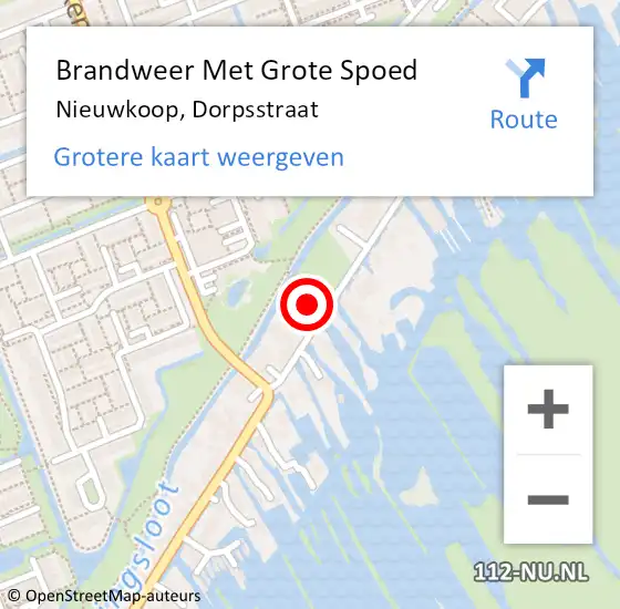 Locatie op kaart van de 112 melding: Brandweer Met Grote Spoed Naar Nieuwkoop, Dorpsstraat op 14 september 2021 17:17