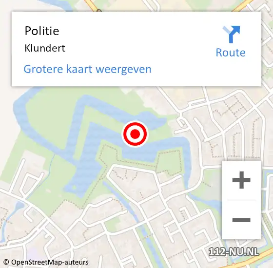 Locatie op kaart van de 112 melding: Politie Klundert op 14 september 2021 17:22