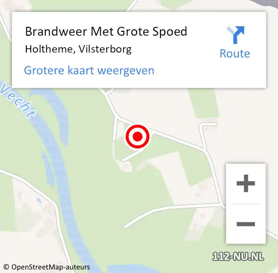 Locatie op kaart van de 112 melding: Brandweer Met Grote Spoed Naar Holtheme, Vilsterborg op 14 september 2021 17:23