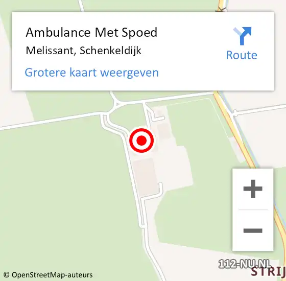 Locatie op kaart van de 112 melding: Ambulance Met Spoed Naar Melissant, Schenkeldijk op 14 september 2021 17:55