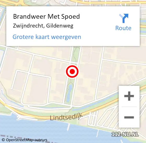 Locatie op kaart van de 112 melding: Brandweer Met Spoed Naar Zwijndrecht, Gildenweg op 14 september 2021 17:56