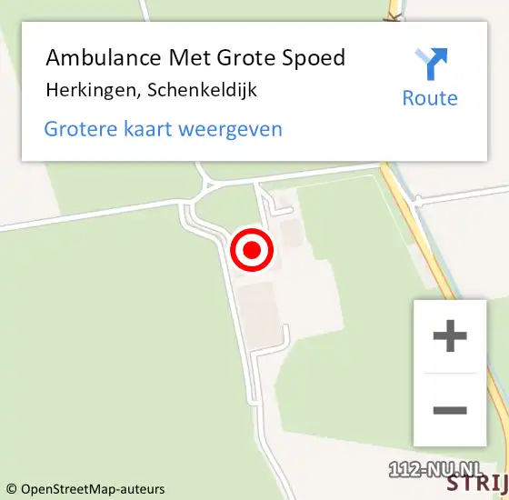Locatie op kaart van de 112 melding: Ambulance Met Grote Spoed Naar Melissant, Schenkeldijk op 14 september 2021 17:59