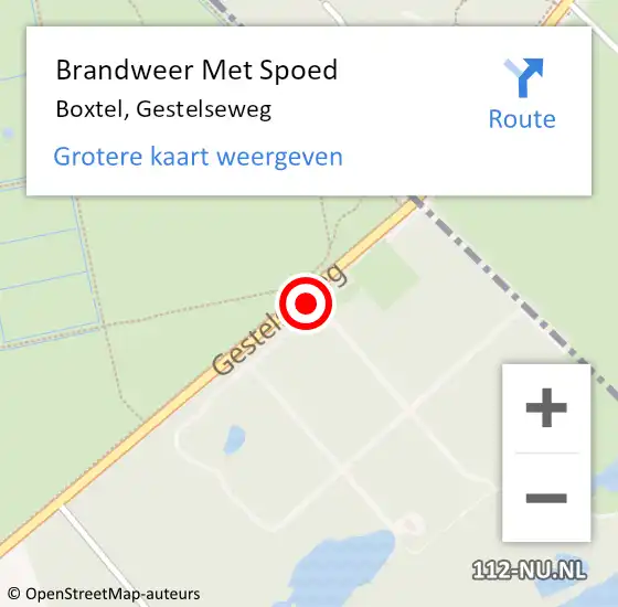 Locatie op kaart van de 112 melding: Brandweer Met Spoed Naar Boxtel, Gestelseweg op 14 september 2021 18:16
