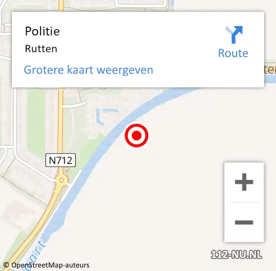 Locatie op kaart van de 112 melding: Politie Rutten op 14 september 2021 18:36