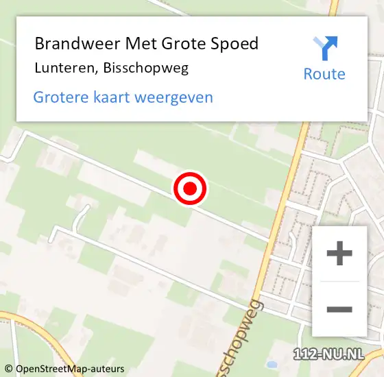 Locatie op kaart van de 112 melding: Brandweer Met Grote Spoed Naar Lunteren, Bisschopweg op 14 september 2021 18:41