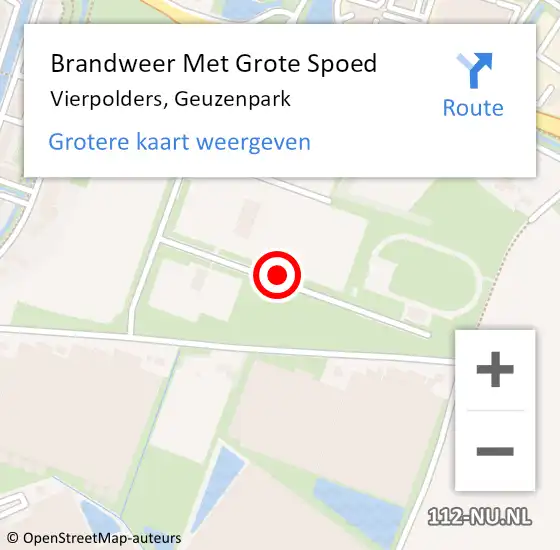 Locatie op kaart van de 112 melding: Brandweer Met Grote Spoed Naar Vierpolders, Geuzenpark op 14 september 2021 19:26