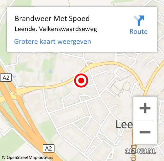 Locatie op kaart van de 112 melding: Brandweer Met Spoed Naar Leende, Valkenswaardseweg op 14 september 2021 19:30