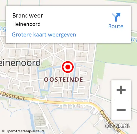 Locatie op kaart van de 112 melding: Brandweer Heinenoord op 14 september 2021 19:31