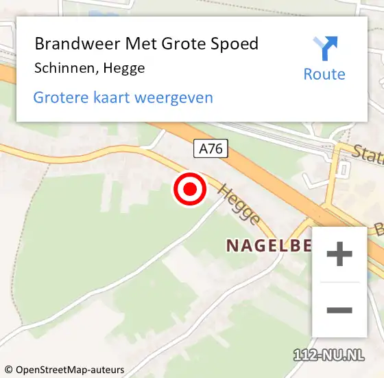 Locatie op kaart van de 112 melding: Brandweer Met Grote Spoed Naar Schinnen, Hegge op 14 september 2021 19:56