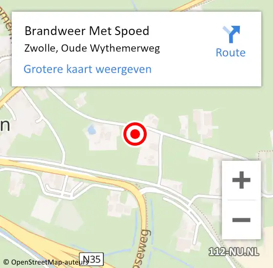 Locatie op kaart van de 112 melding: Brandweer Met Spoed Naar Zwolle, Oude Wythemerweg op 14 september 2021 20:19