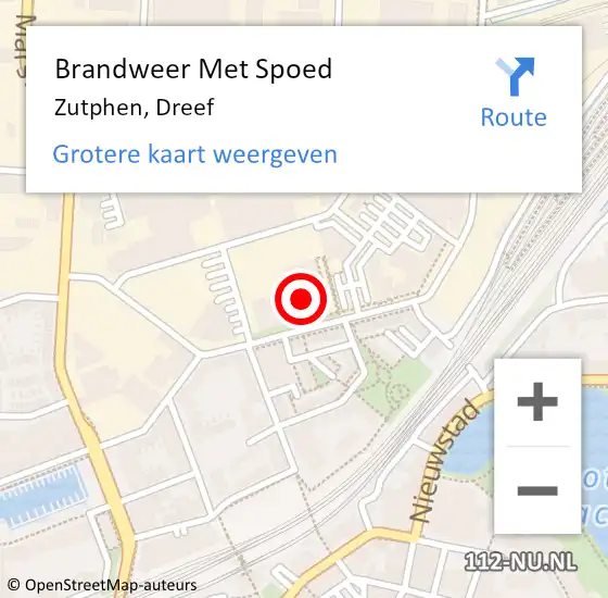 Locatie op kaart van de 112 melding: Brandweer Met Spoed Naar Zutphen, Dreef op 14 september 2021 20:26