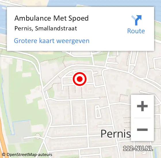 Locatie op kaart van de 112 melding: Ambulance Met Spoed Naar Pernis, Smallandstraat op 14 september 2021 23:37