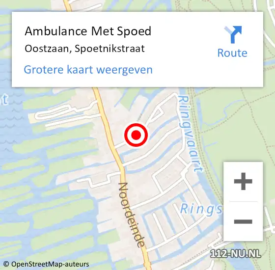 Locatie op kaart van de 112 melding: Ambulance Met Spoed Naar Oostzaan, Spoetnikstraat op 15 september 2021 02:32