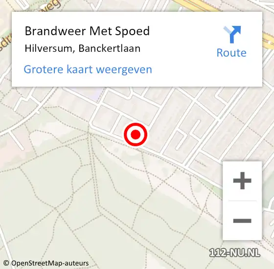 Locatie op kaart van de 112 melding: Brandweer Met Spoed Naar Hilversum, Banckertlaan op 15 september 2021 03:51