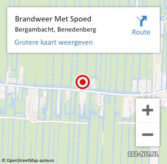 Locatie op kaart van de 112 melding: Brandweer Met Spoed Naar Bergambacht, Benedenberg op 15 september 2021 09:49