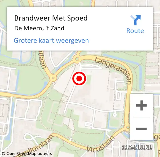 Locatie op kaart van de 112 melding: Brandweer Met Spoed Naar De Meern, 't Zand op 15 september 2021 09:56