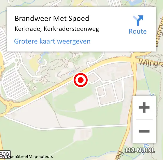 Locatie op kaart van de 112 melding: Brandweer Met Spoed Naar Kerkrade, Kerkradersteenweg op 15 september 2021 10:10