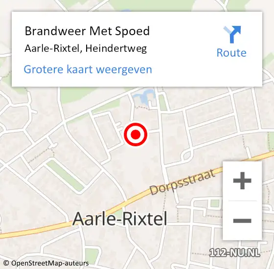 Locatie op kaart van de 112 melding: Brandweer Met Spoed Naar Aarle-Rixtel, Heindertweg op 15 september 2021 10:36