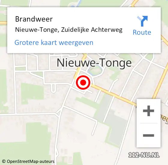 Locatie op kaart van de 112 melding: Brandweer Nieuwe-Tonge, Zuidelijke Achterweg op 15 september 2021 10:47